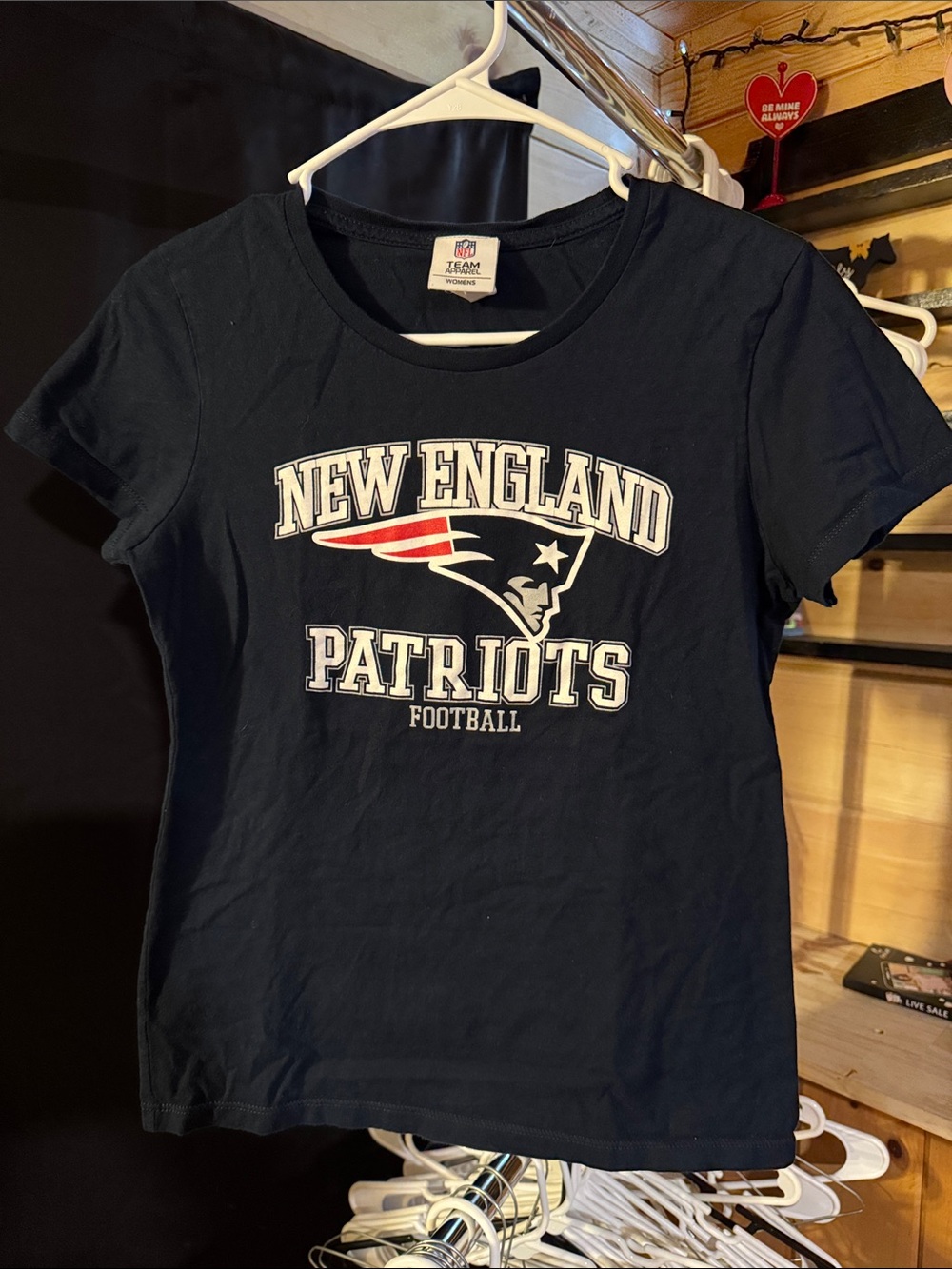 NFL Black Womens Team Apparel Tee with White and Red Accents